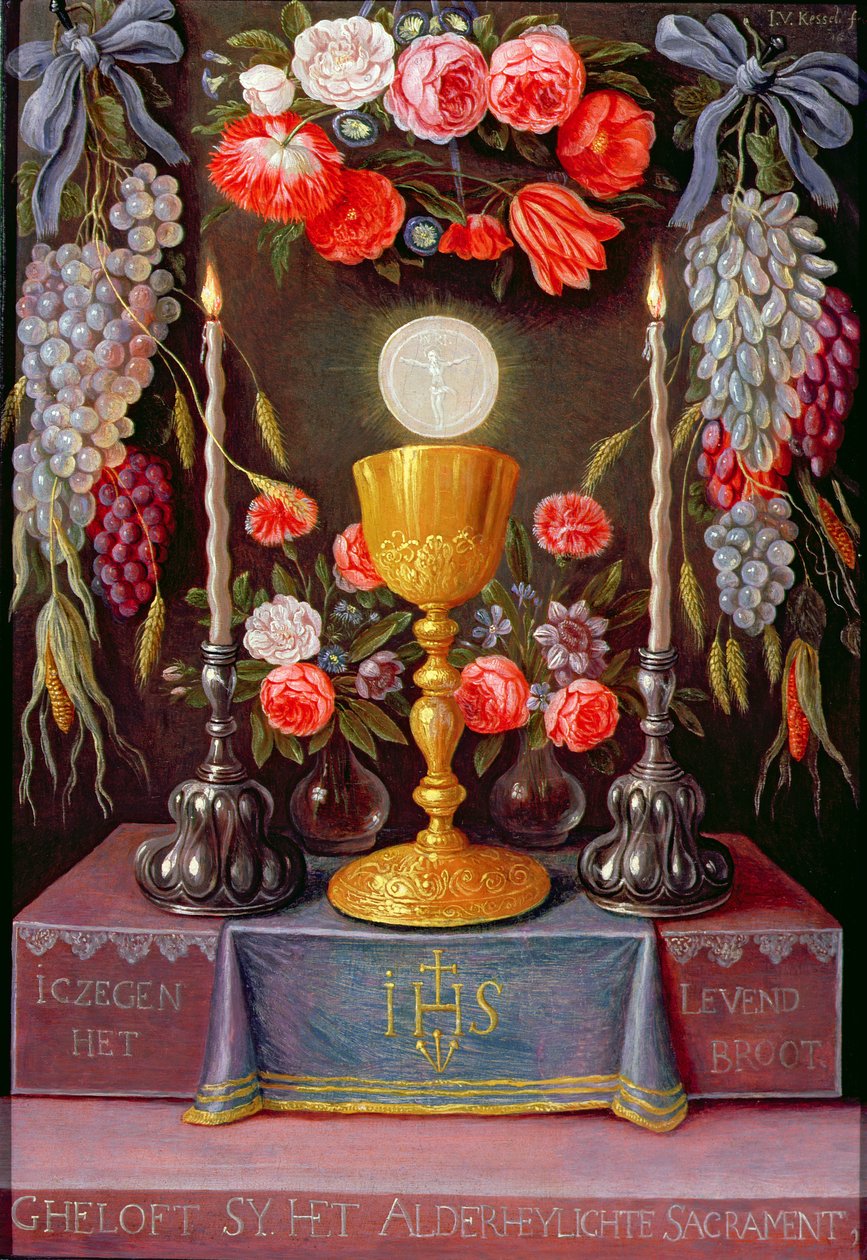 De Eucharistie door Jan van Kessel the Elder