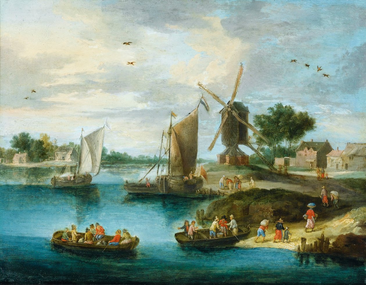 Landschap met molen door Jan van Kessel the Elder
