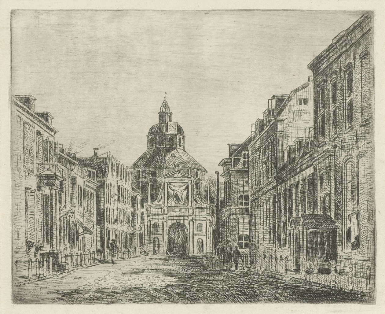 Gezicht op de Wittevrouwenpoort te Utrecht door Jan van Lokhorst