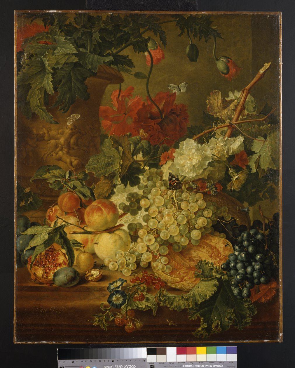 Fruit en Bloemen, naar J. van Huysum door Jan van Os