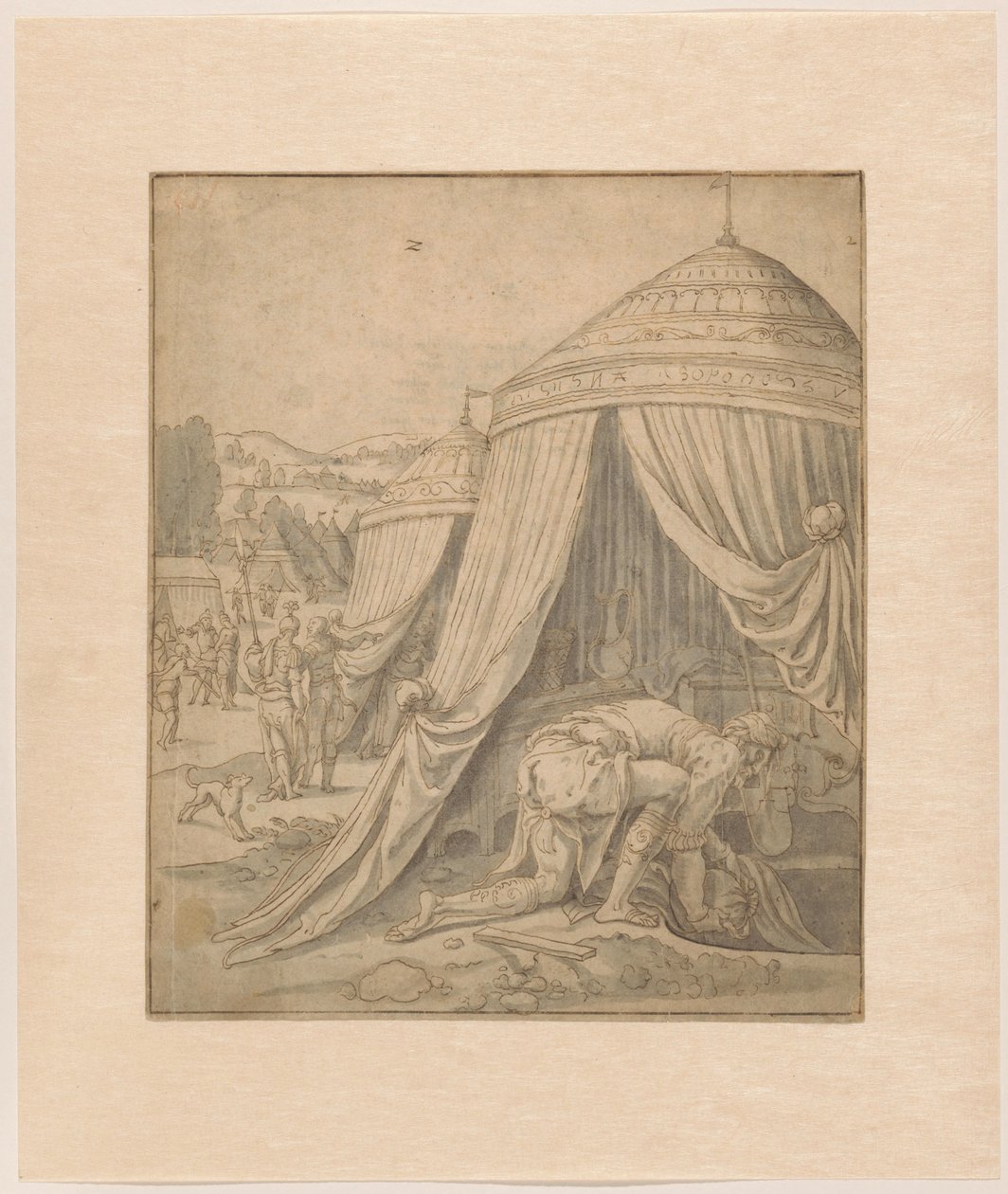 Acham begraaft het gestolen goed door Jan van Scorel (school of)