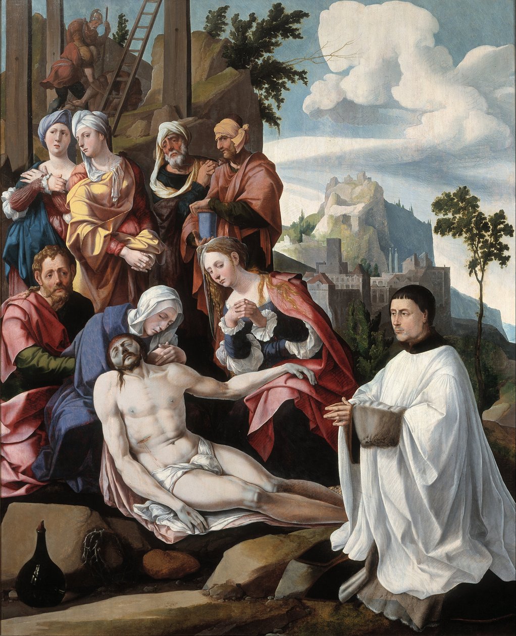 Bewening van Christus met een schenker door Jan van Scorel