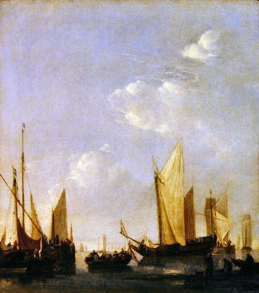 Schepen voor anker in een kalme zee, c.1650 door Jan van de Capelle or Cappelle