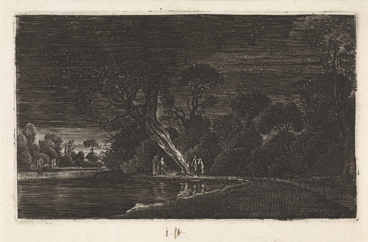 Landschap bij maanlicht door Jan van de Velde (II)