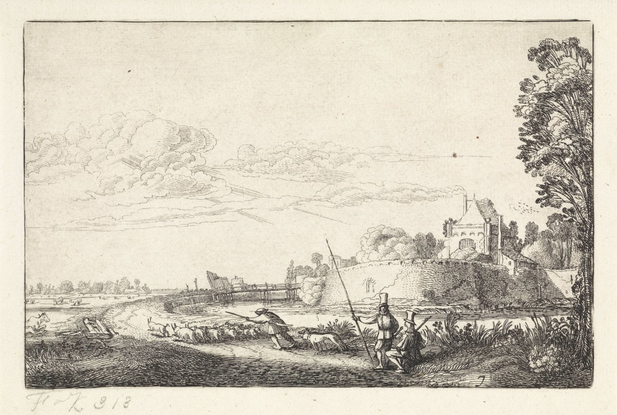 Landschap met de Zijlpoort te Haarlem door Jan van de Velde (II)