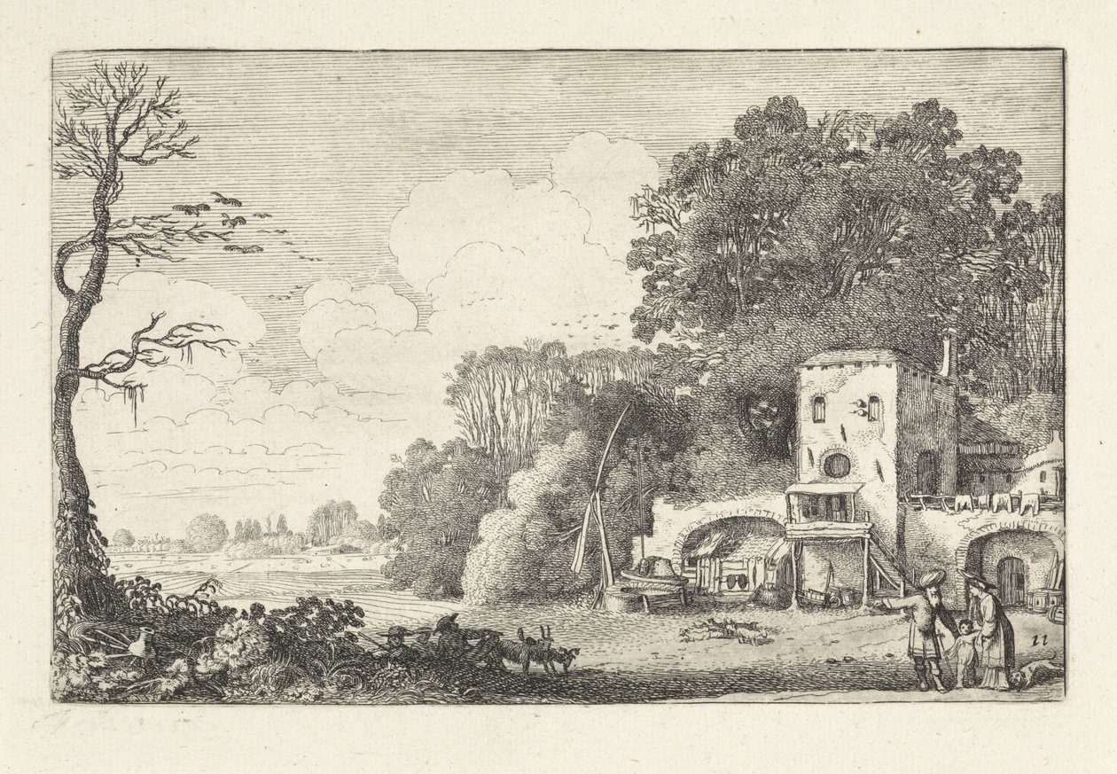 Landschap met de wegzending van Hagar en Ismael door Jan van de Velde (II)