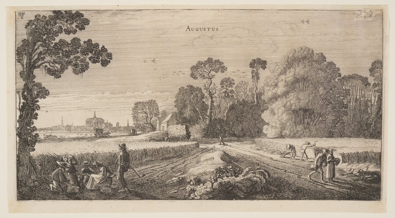Augustus, uit De twaalf maanden van het jaar door Jan van de Velde II