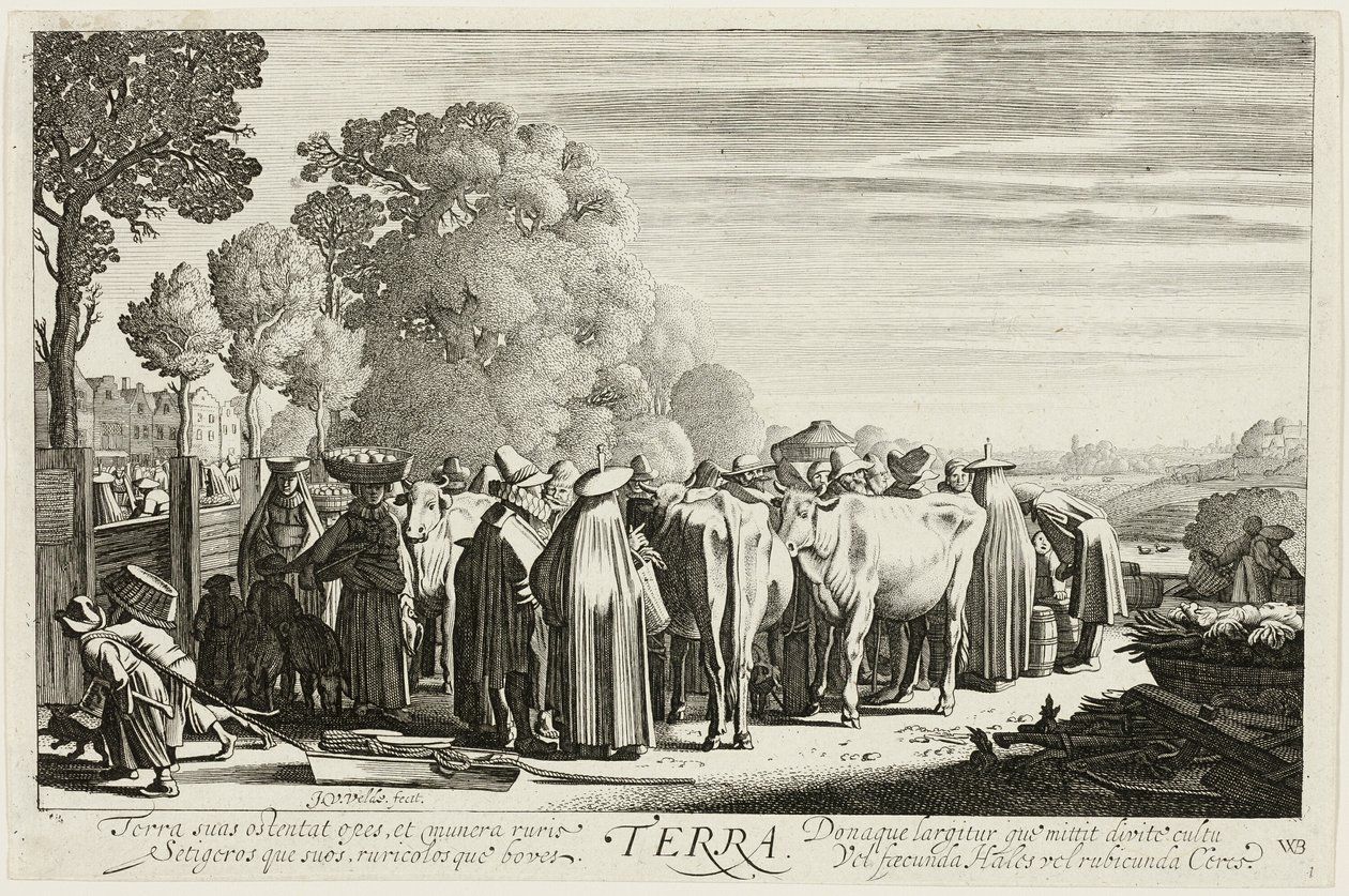 Aarde, plaat één uit De vier elementen door Jan van de Velde II