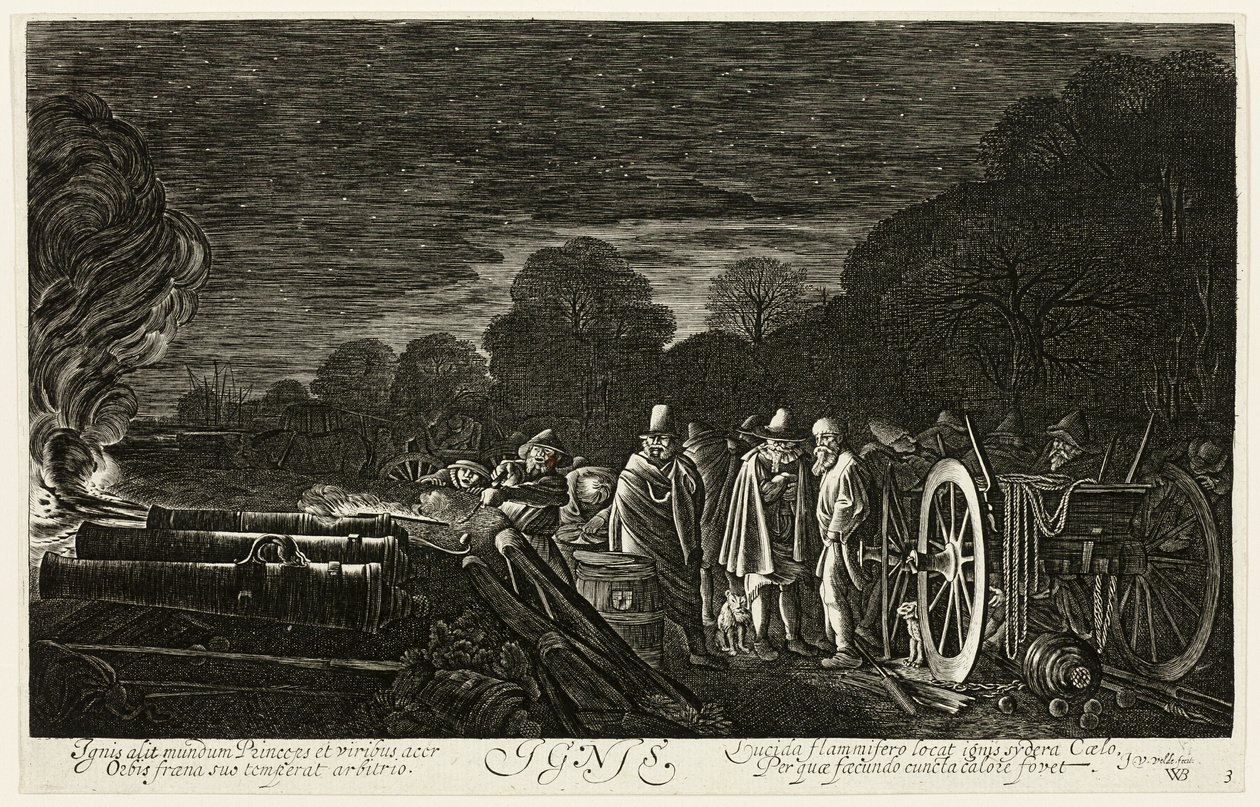 Vuur, plaat vier uit De vier elementen door Jan van de Velde II