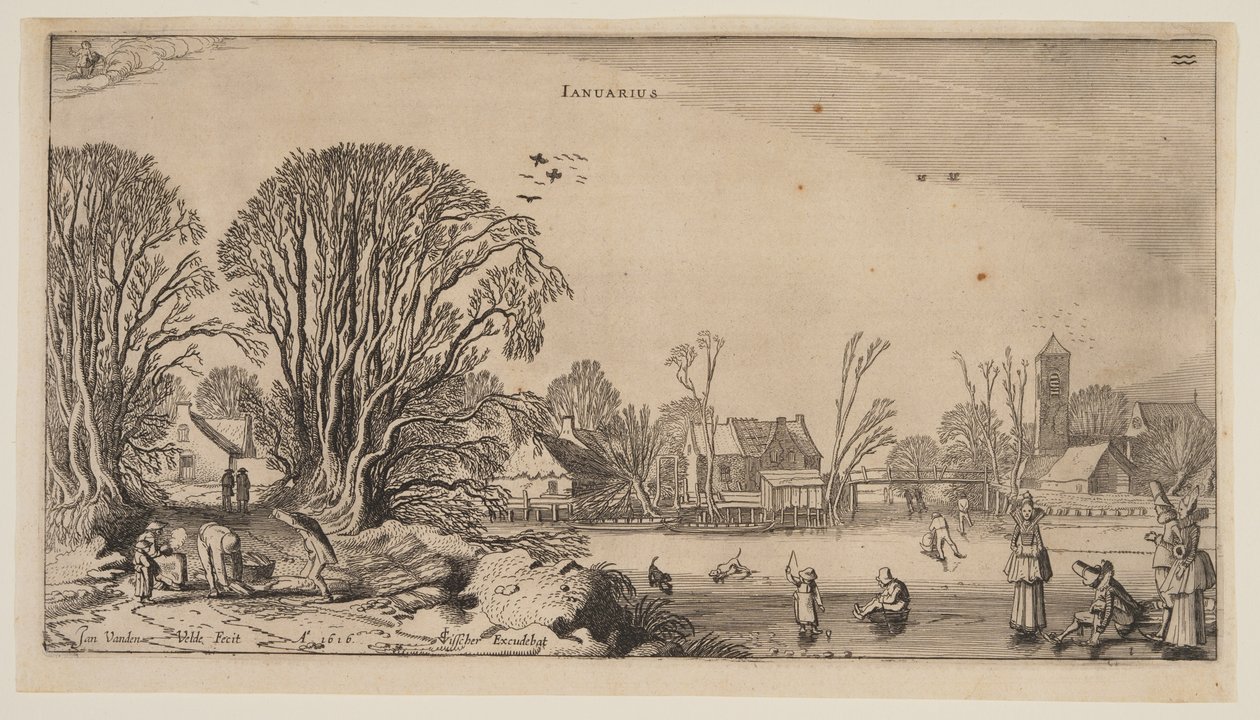 Januari, uit De twaalf maanden van het jaar door Jan van de Velde II