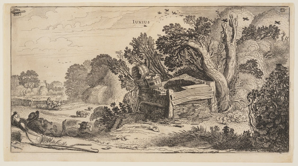 Juni, uit De twaalf maanden van het jaar door Jan van de Velde II