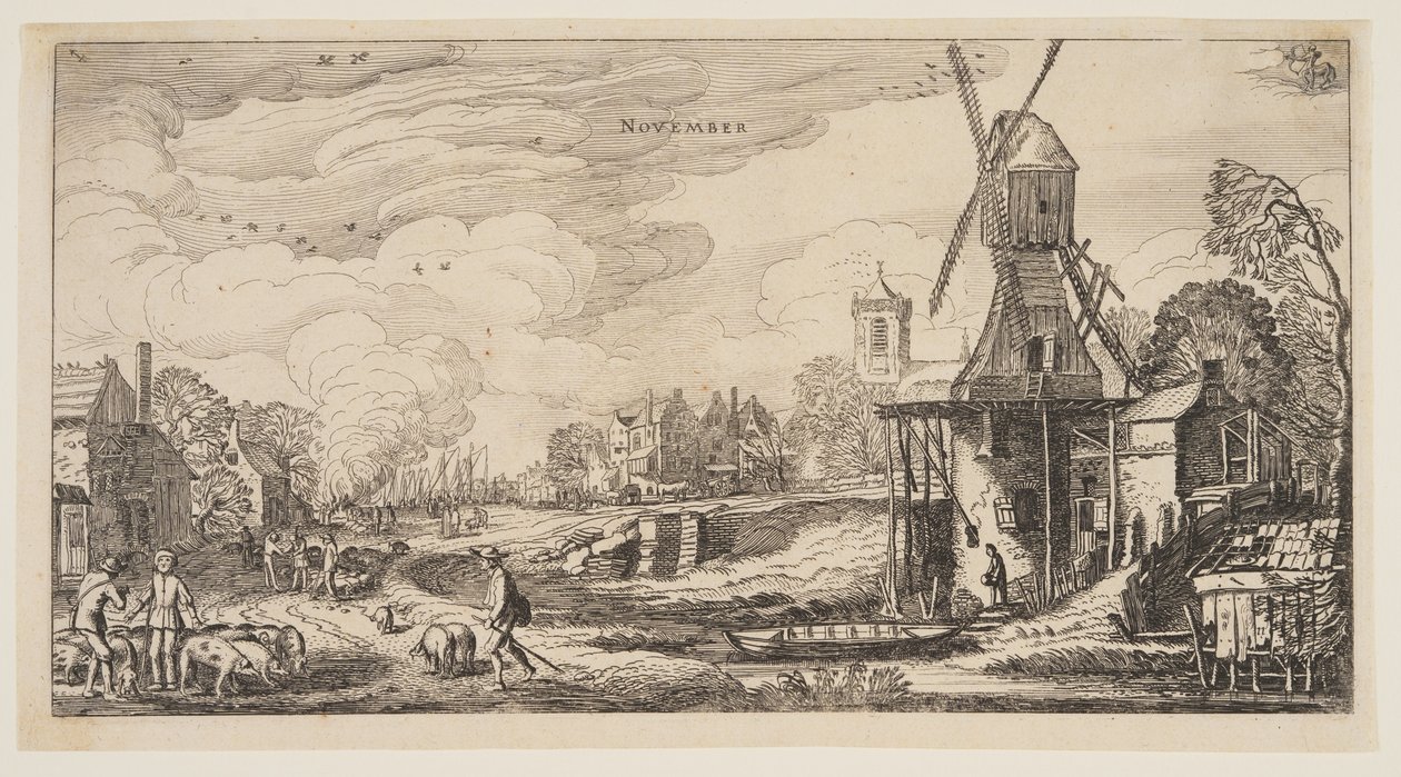 November, uit De twaalf maanden van het jaar door Jan van de Velde II