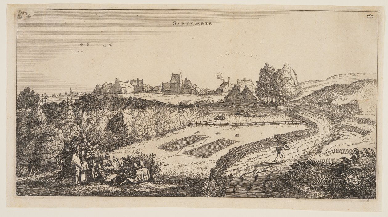 September, uit De twaalf maanden van het jaar door Jan van de Velde II