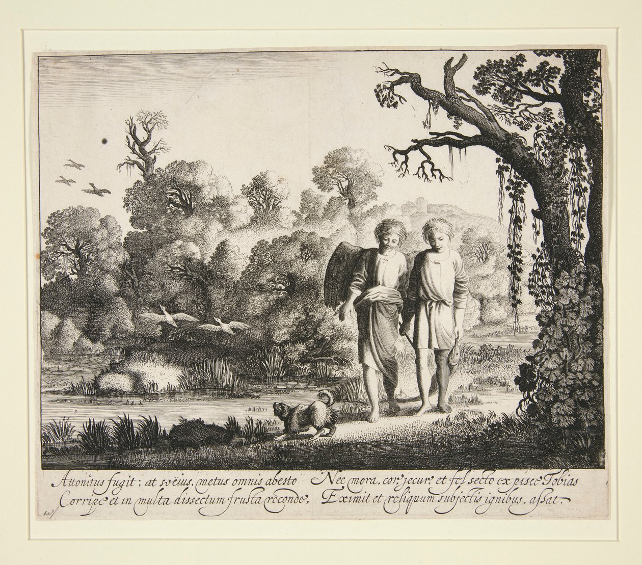 Tobias en de Engel, met de Vis uit het Verhaal van Tobias door Jan van de Velde II