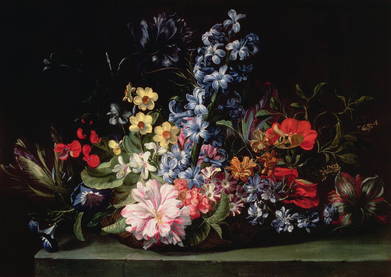 Mand met Bloemen door Jan van den Hecke