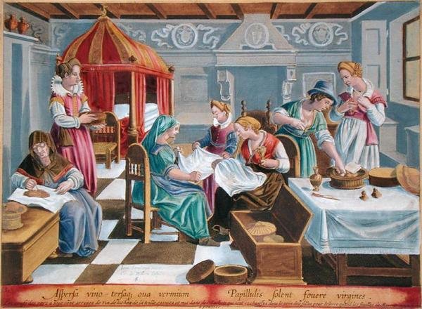 Vrouwen Besprenkelen de Eieren van de Zijderups met Wijn en Houden ze Warm op hun Borst, plaat 3 uit 