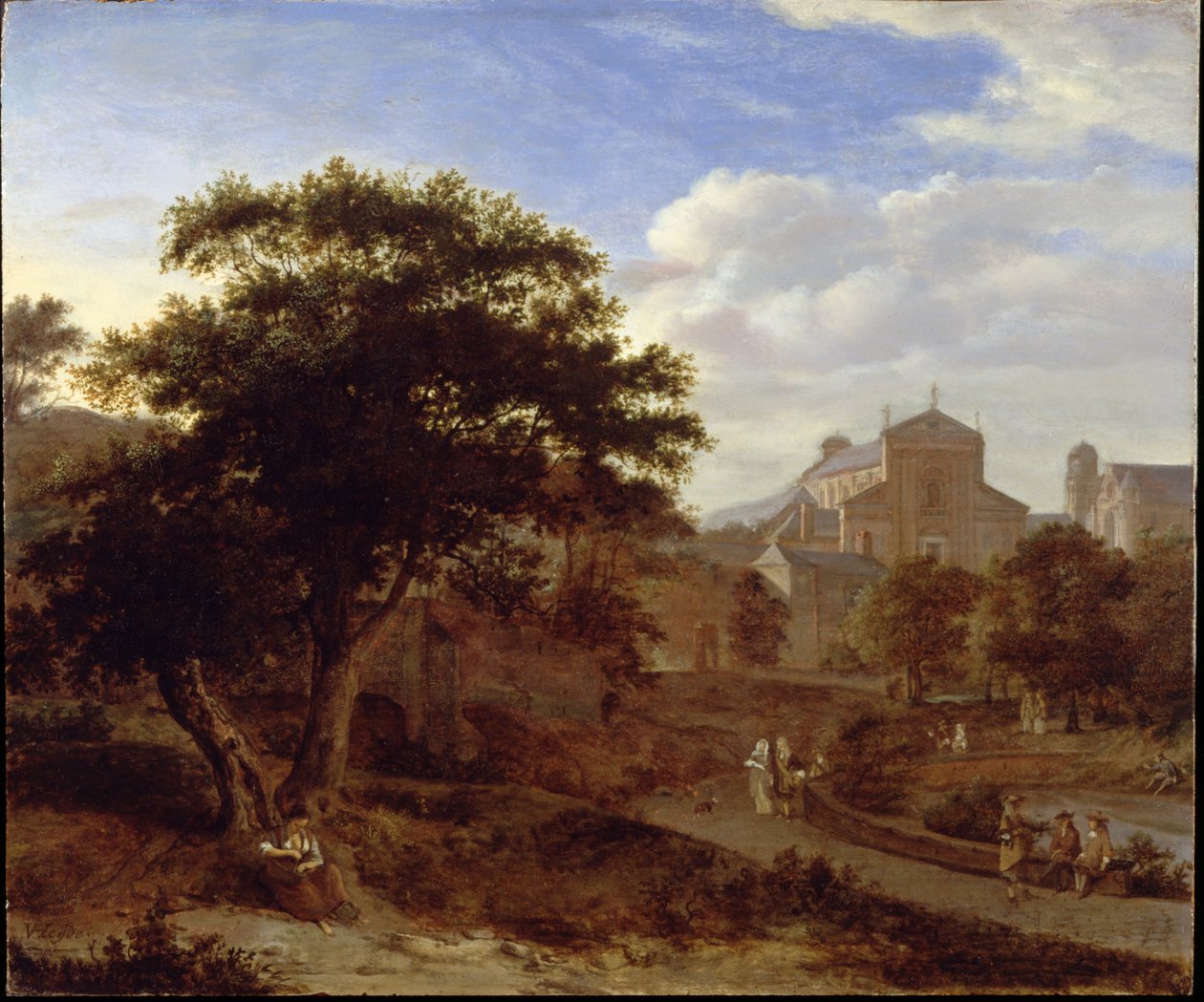 Twee kerken en een stadsmuur door Jan van der Heyden