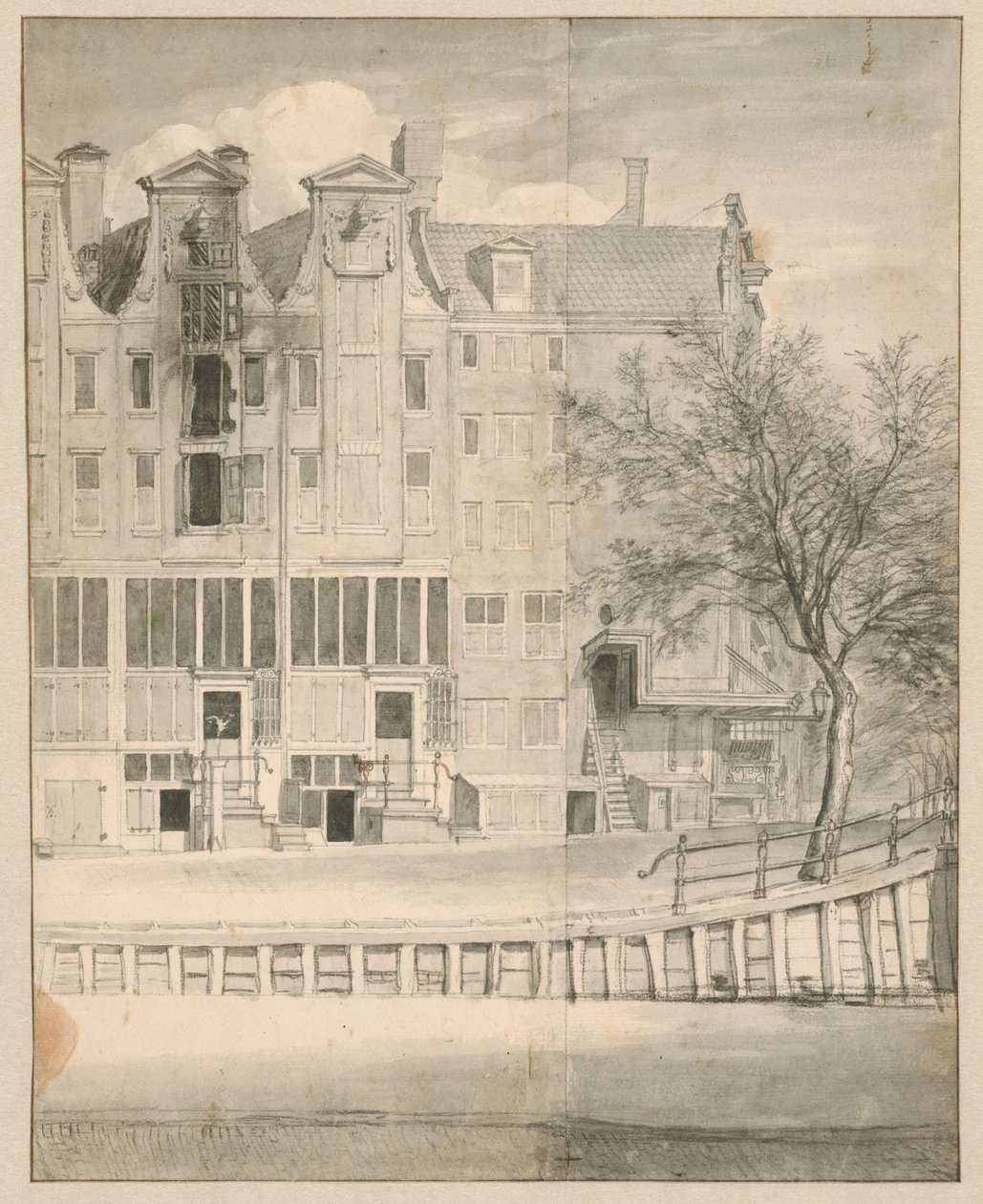 Uitgebrand huis op de Leidsegracht, 1684 door Jan van der Heyden