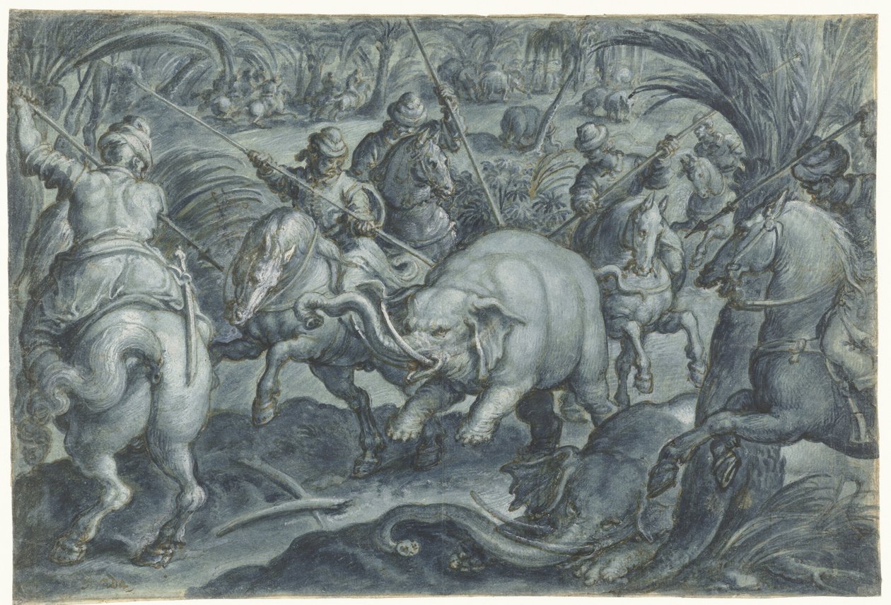 Olifantenjacht door Jan van der Straet
