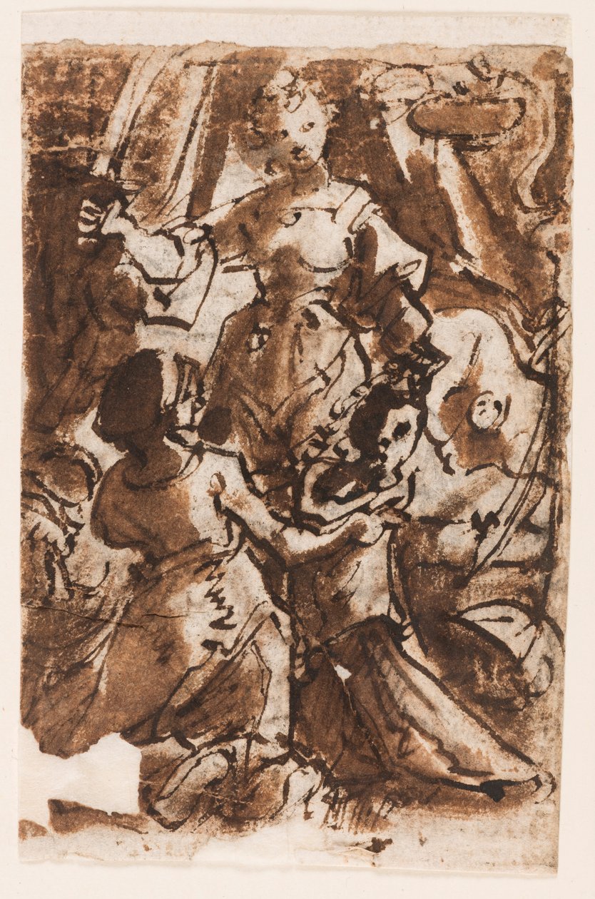Judith met het hoofd van Holofernes; Hemelvaart van Christus door Jan van der Straet, called Stradanus