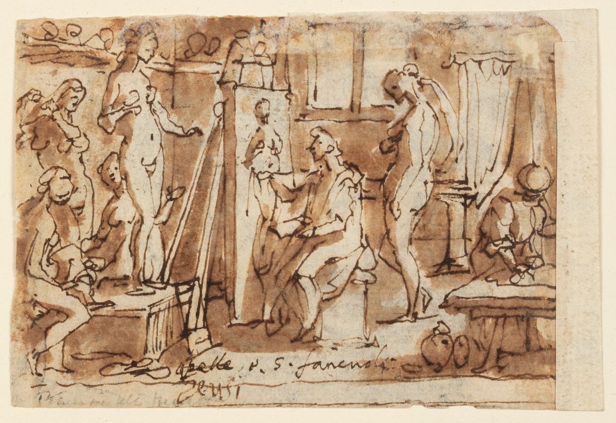 Recto: Zeuxis schildert Helena; Verso: Ecce Homo door Jan van der Straet, called Stradanus