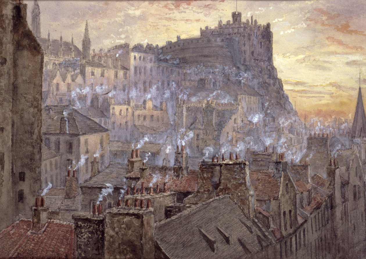 Kasteel van Edinburgh vanaf de George IV-brug door Jane Stewart Smith