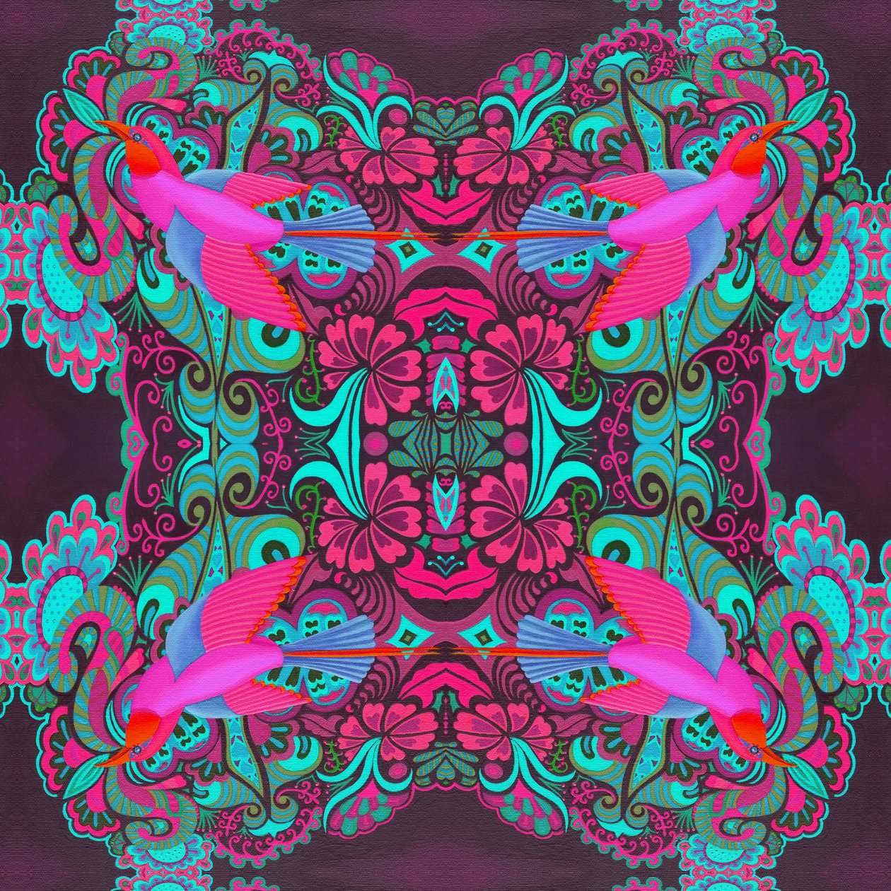 Vliegende vogel patroon bordeaux, 2015 door Jane Tattersfield