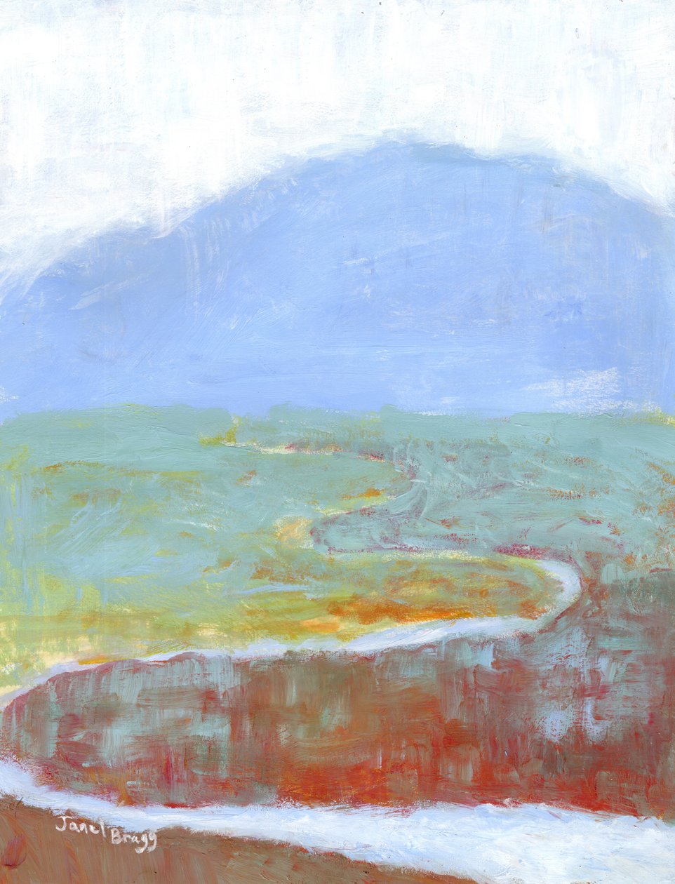 Berglandschap met moeras en wilde bloemen voor Annabelle, c.2021 door Janel Bragg