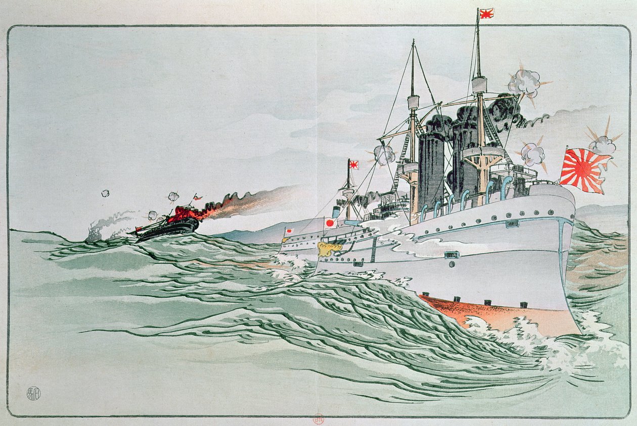 De Slag bij Yalu, 17 september 1894 door Japanese School