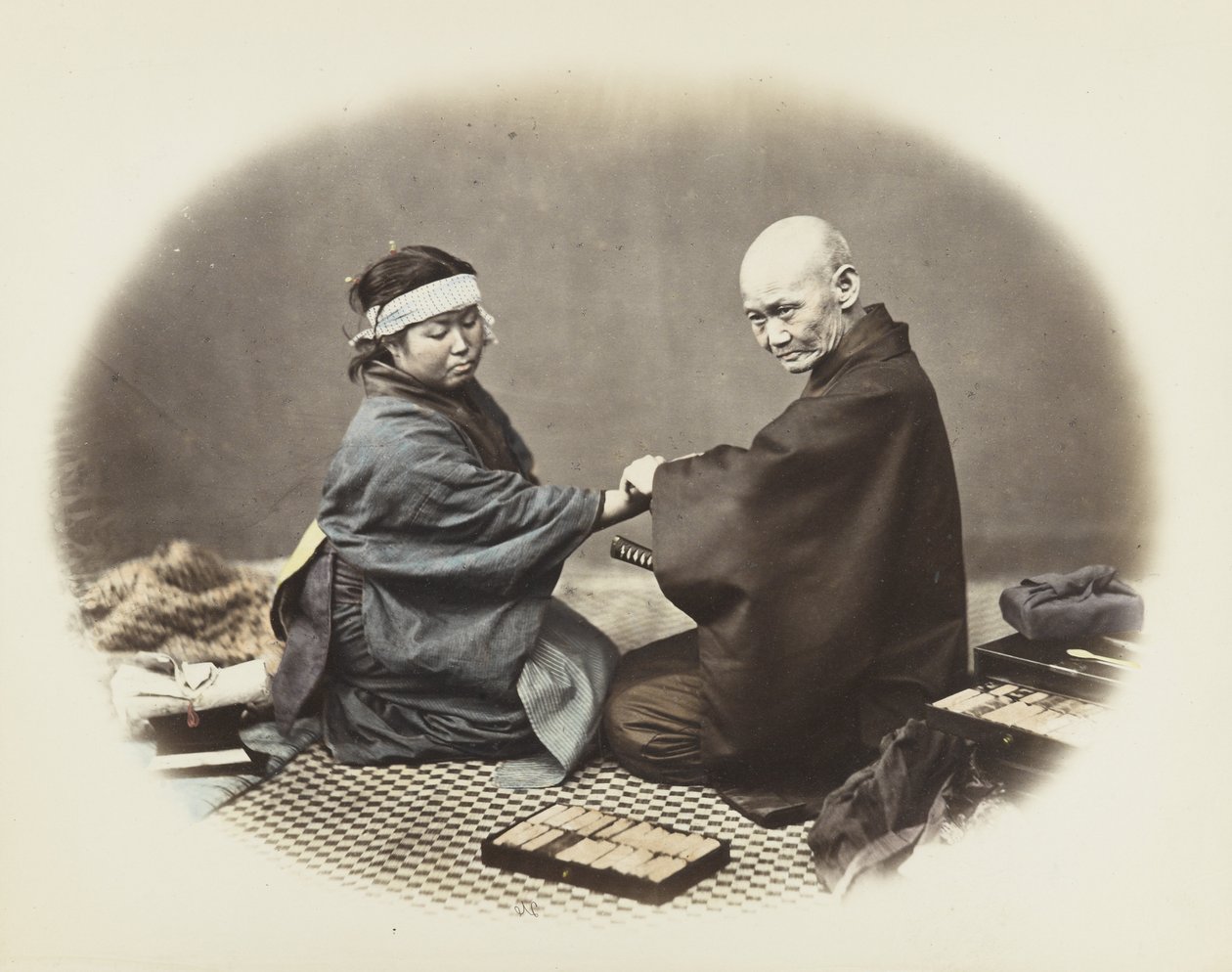 Japanse man en vrouw in traditionele kleding door Japanese Photographer