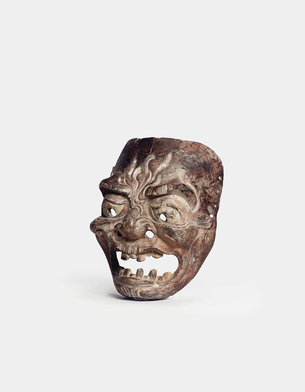 Een houten Gigaku masker door Japanese School
