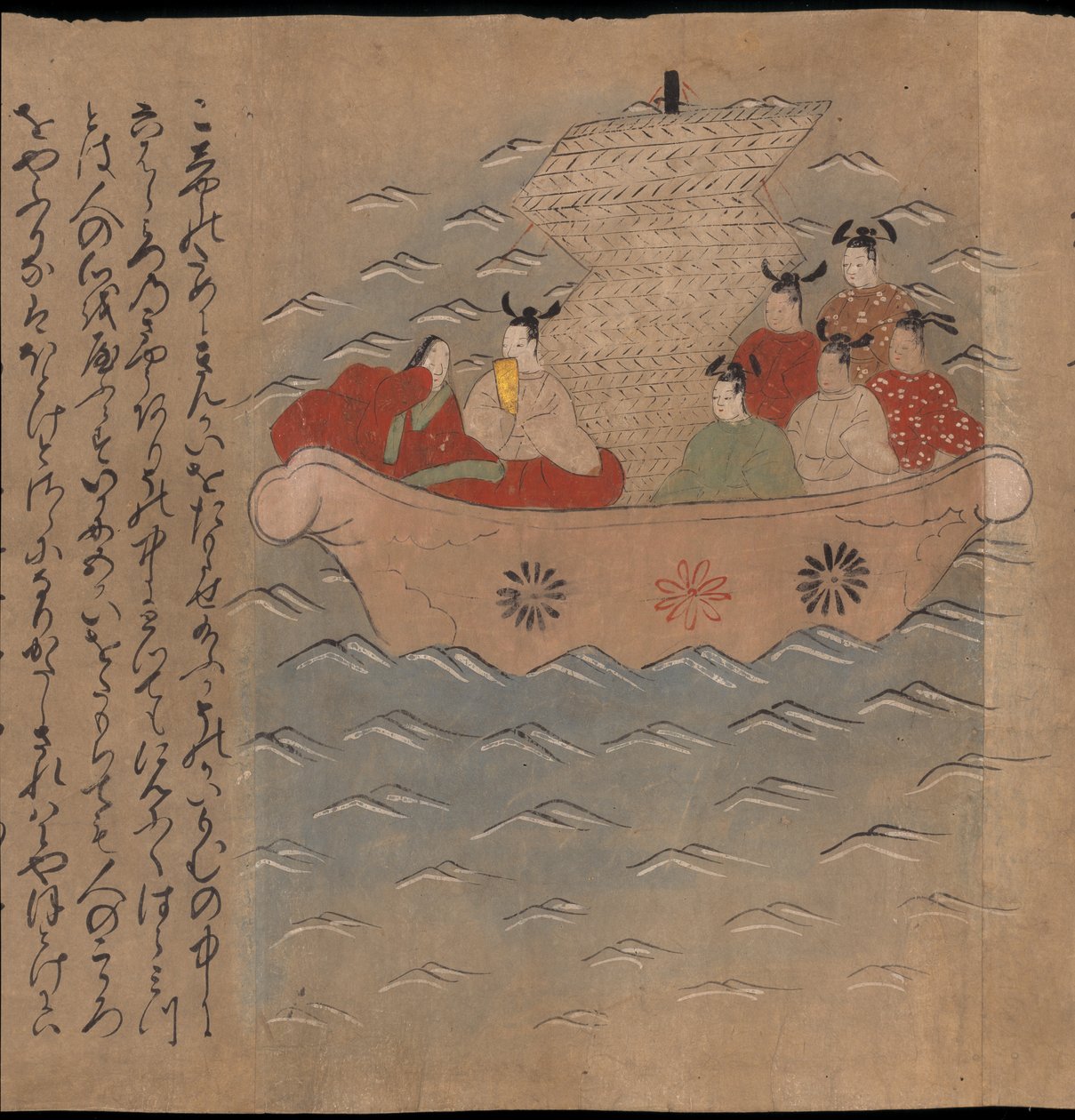 Chinese gezanten in een boot, illustratie uit de 