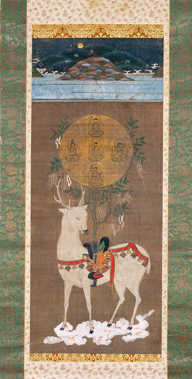 Kasuga Hert met Mandala, Muromachi periode (1392-1573) door Japanese School