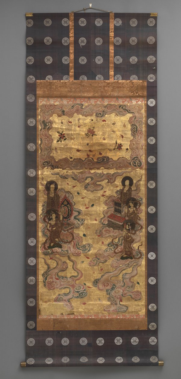 Muurschildering: Afdaling van vijfentwintig bodhisattva