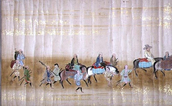 Zesde Koreaanse ambassade naar Japan in Meireki 1 tijdens de opvolging van Tokugawa Ietsuna in 1651, mogelijk door Kano Masunobu (detail) door Japanese School