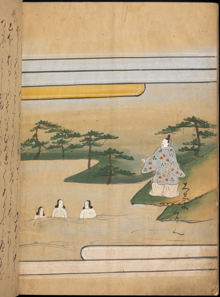 Drie vrouwen in water, illustratie uit de 