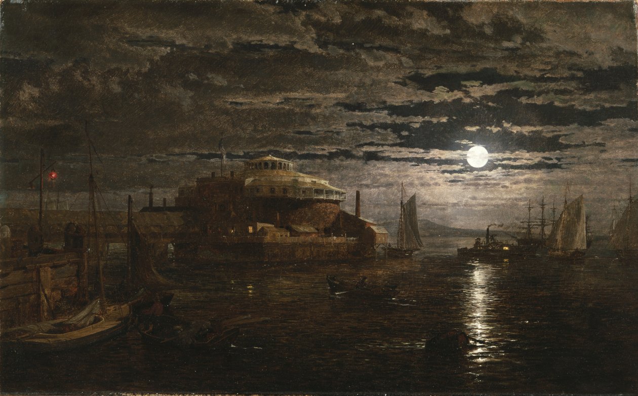 Castle Garden, New York City, 1859 door Jasper Francis Cropsey