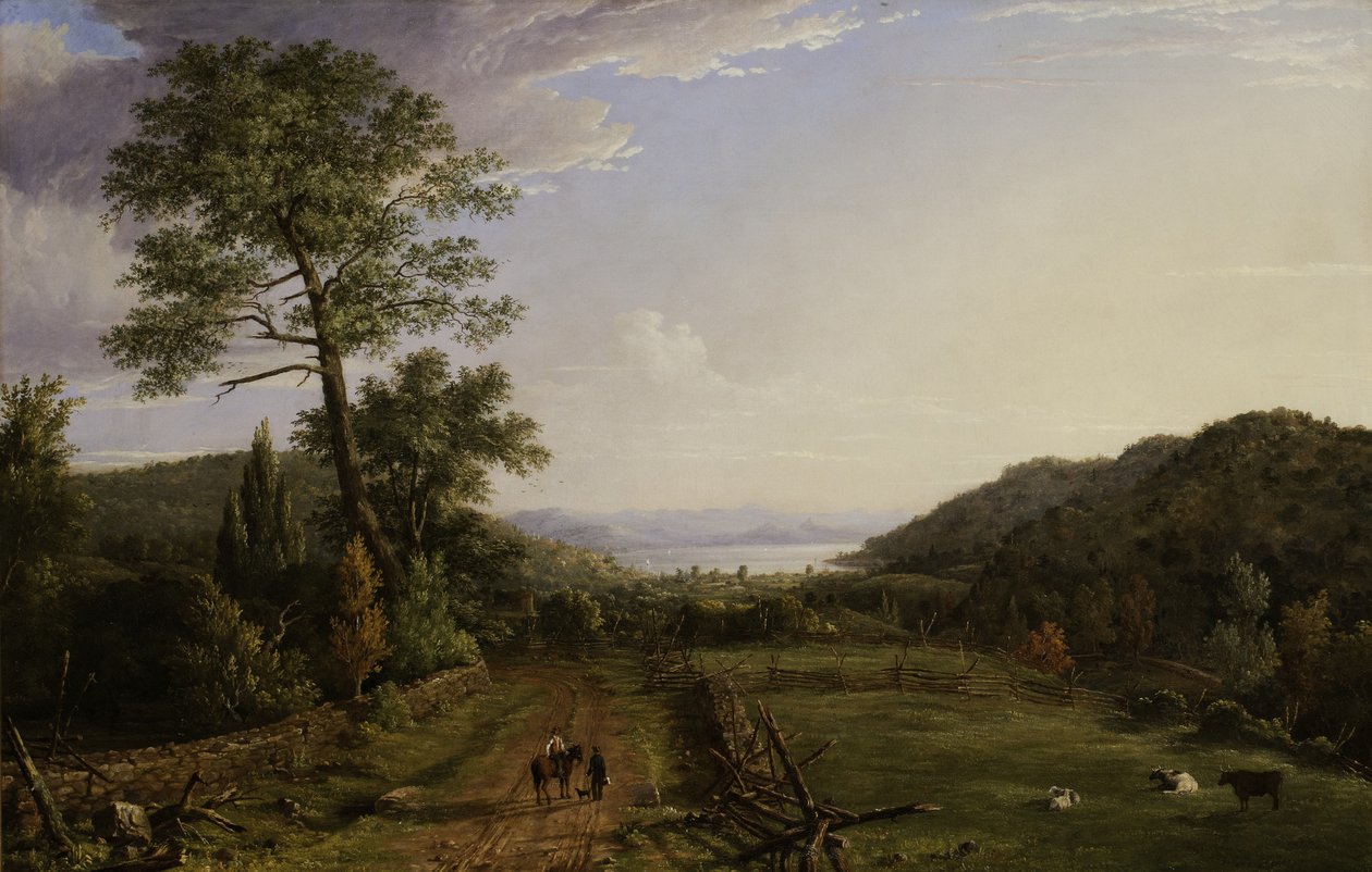 Landweg naar Greenwood Lake, 1846 door Jasper Francis Cropsey