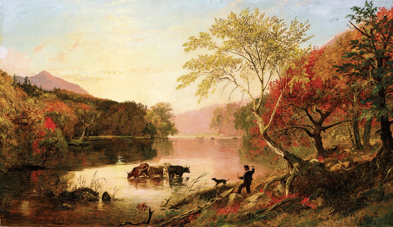 Herfst aan de Hudson River, c. 1861 door Jasper Francis Cropsey