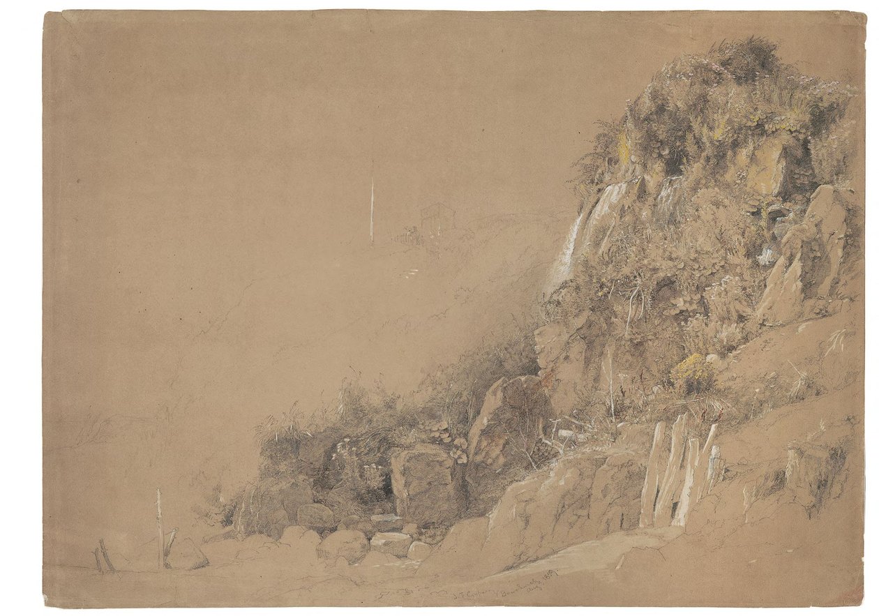 Cliff bij Bonchurch door Jasper Francis Cropsey