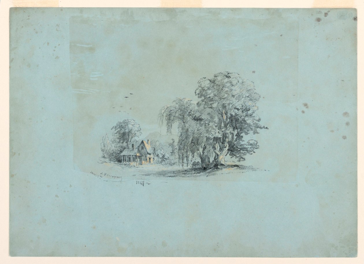 Tekening, Landschap, 1847 door Jasper Francis Cropsey