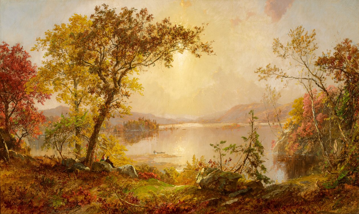 Greenwood Lake, Herfst aan de Hudson door Jasper Francis Cropsey
