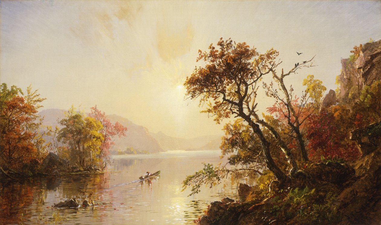 Roeien uit een inham, 1878 door Jasper Francis Cropsey