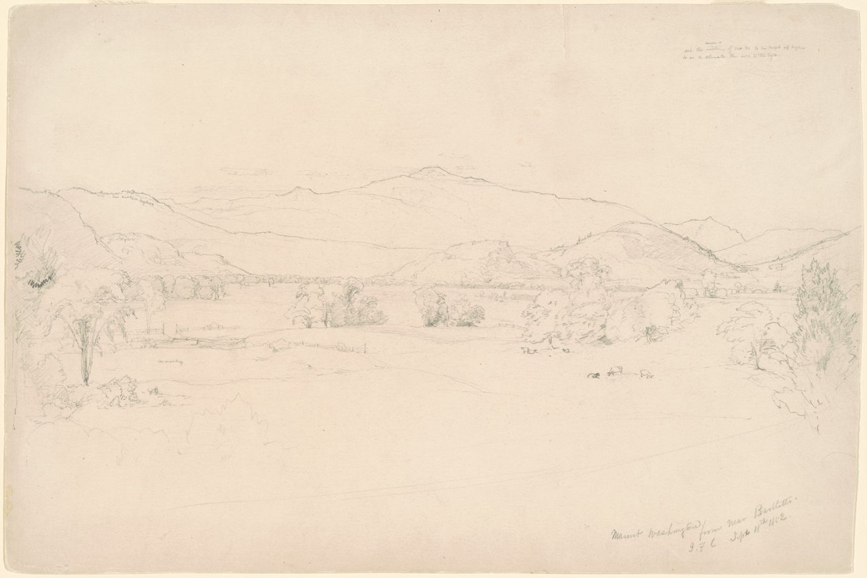 Studie voor "Uitzicht op Mt. Washington" door Jasper Francis Cropsey