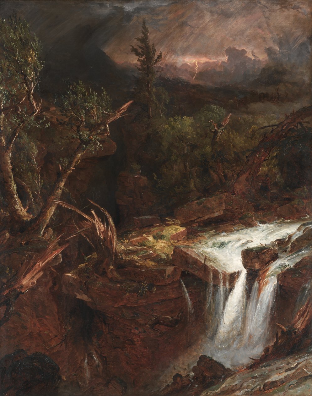 De Kruidnagel - Een stormscène in de Catskill Mountains door Jasper Francis Cropsey