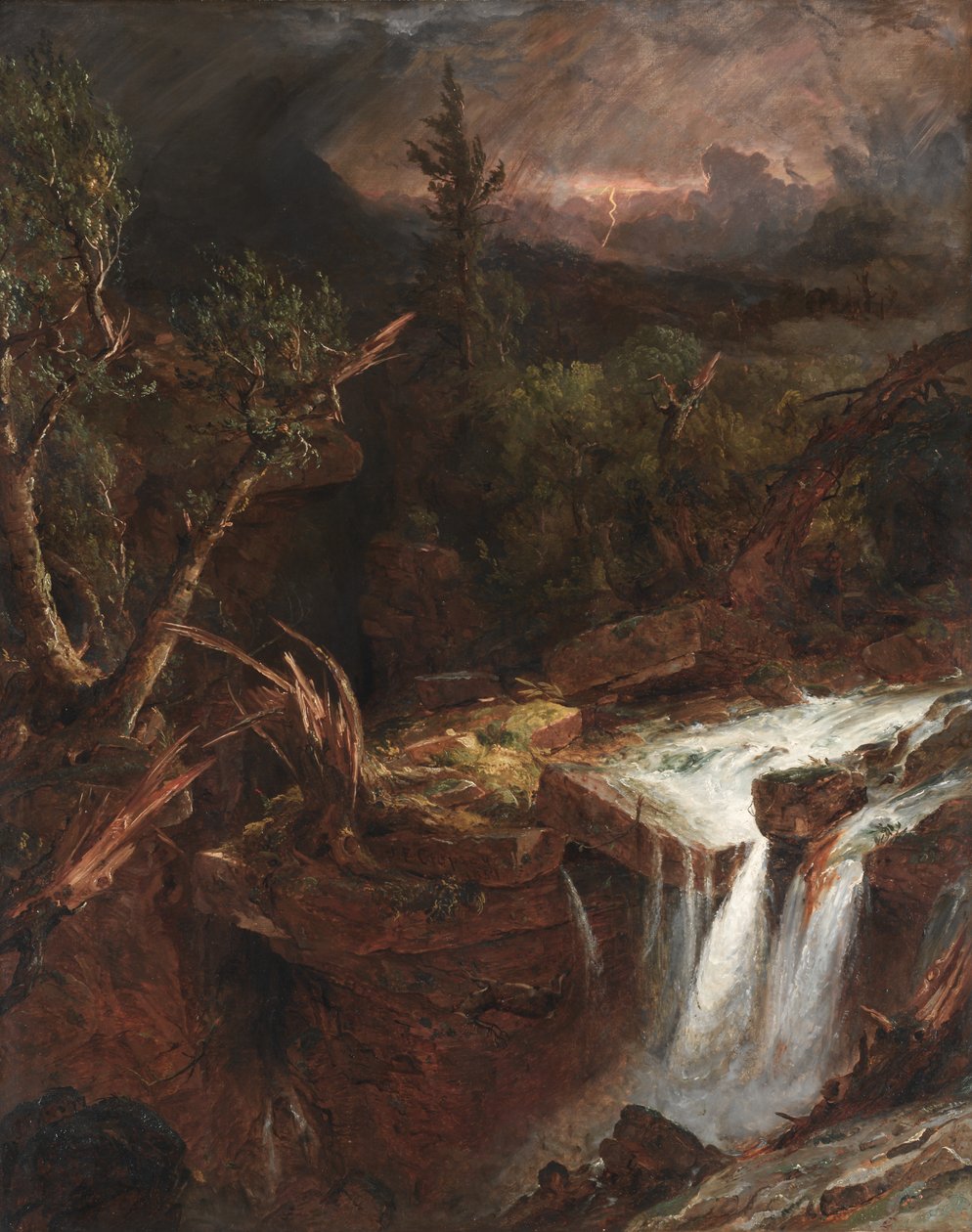 De Kloof - Een Stormscène in de Catskill Mountains, 1851 door Jasper Francis Cropsey