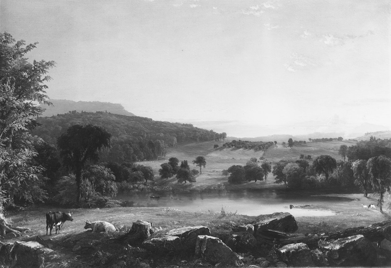 Uitzicht in de buurt van Sherburne, Chenango County, New York door Jasper Francis Cropsey