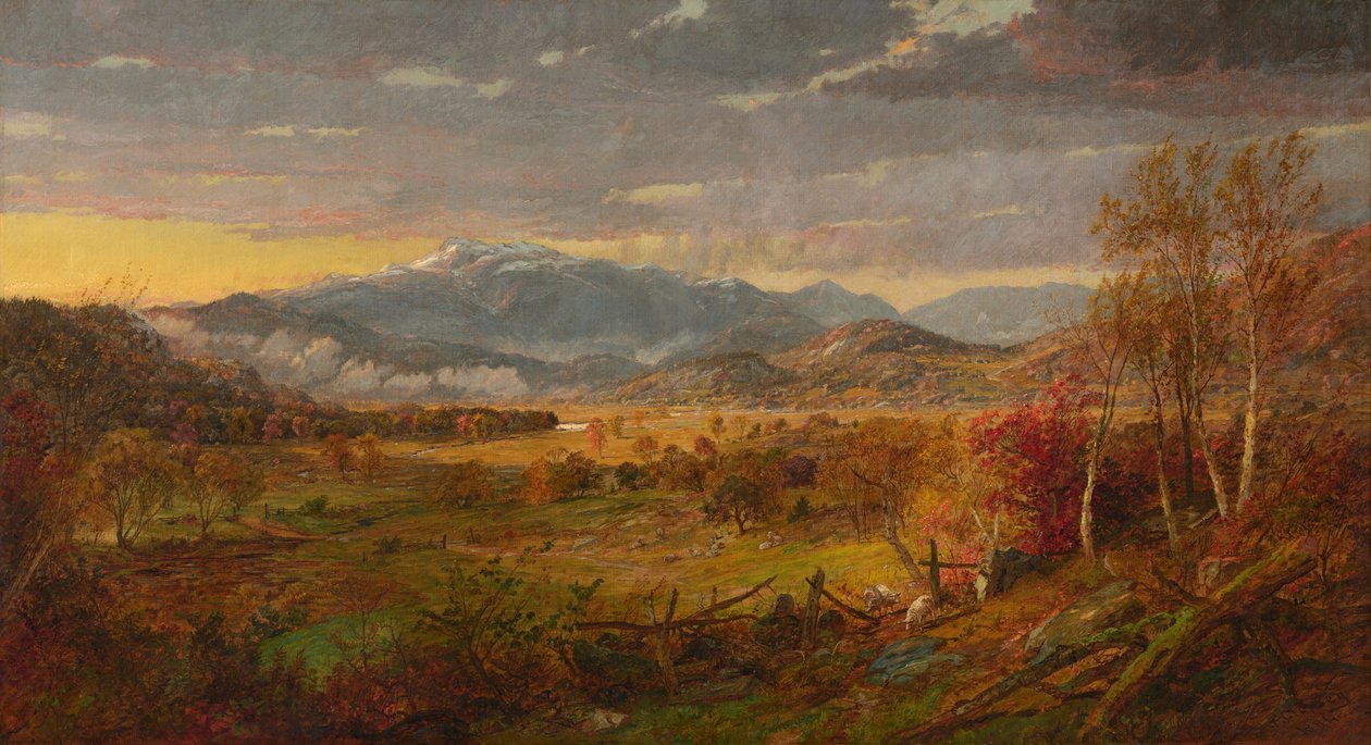 Uitzicht op Mt. Washington door Jasper Francis Cropsey