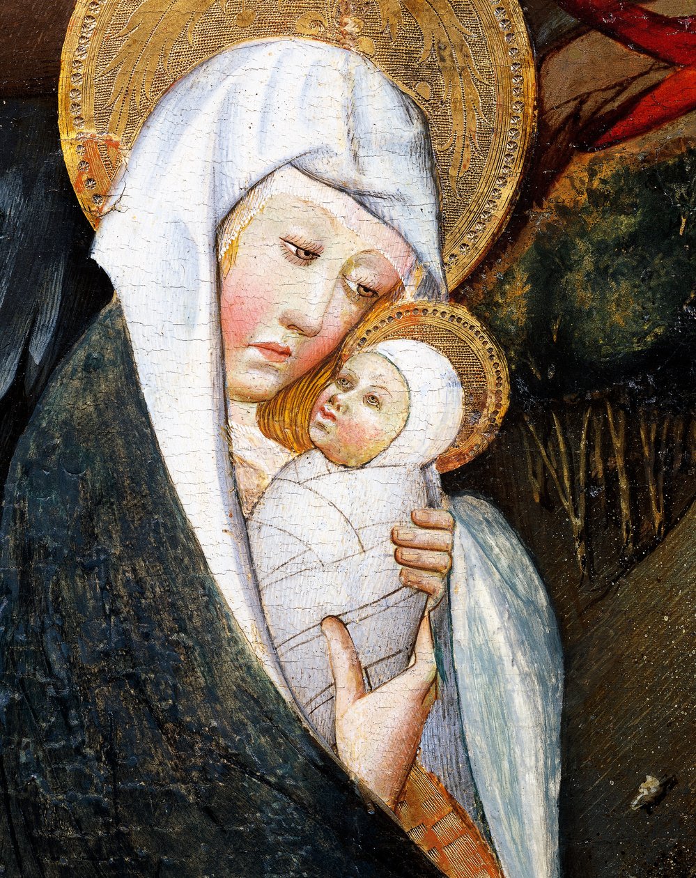 Maria en Kind (detail) door Jaume Ferrer