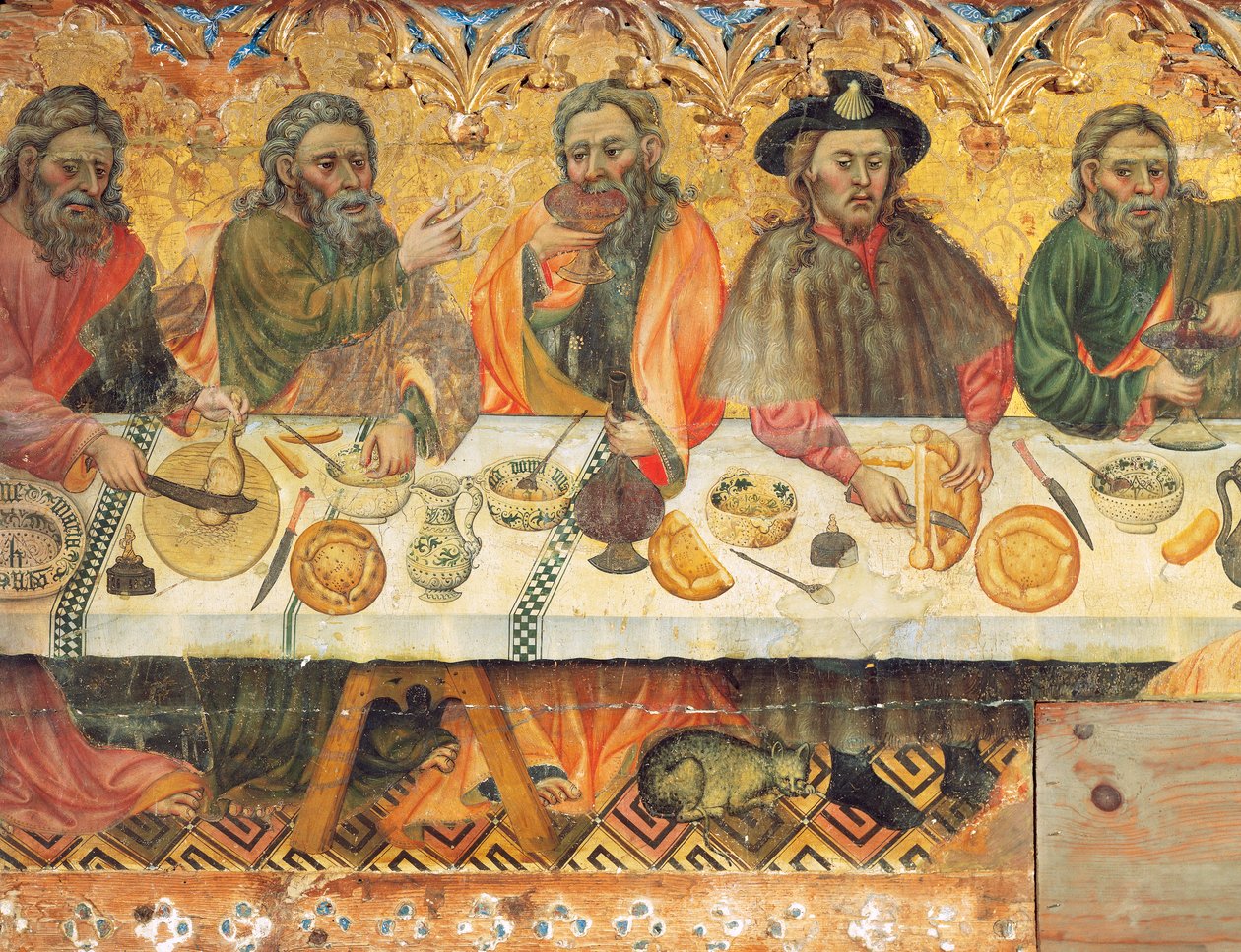 Heilig Avondmaal, (detail) door Jaume the elder Ferrer